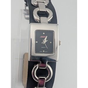 Dickies Watch Women 19mm Case Black Genuine Leather Bund Strap-‎ New Battery